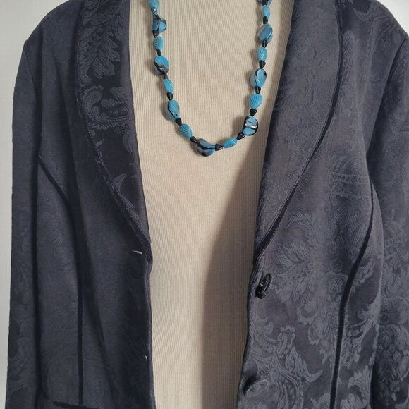 NWT –Vintage Field Manor Black Jacquard Velvet Trim Coat (Size: XL) - Picture 8 of 14